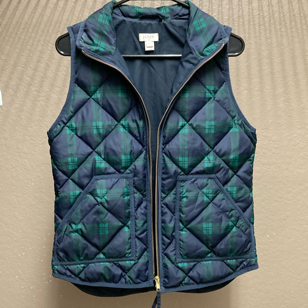 J. Crew Printed Quilted Puffer Vest XS